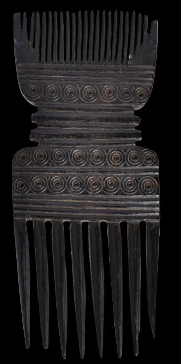 Details about   FABULOUS EARLY-MID CENTURY AFRICAN CARVED WOOD COMB ELABORATE HANDLE ~ 7.75" 
