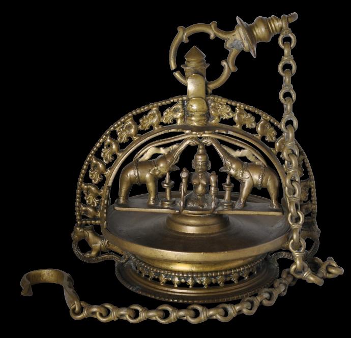 South Indian Brass Temple Hanging Lamp - Michael Backman Ltd