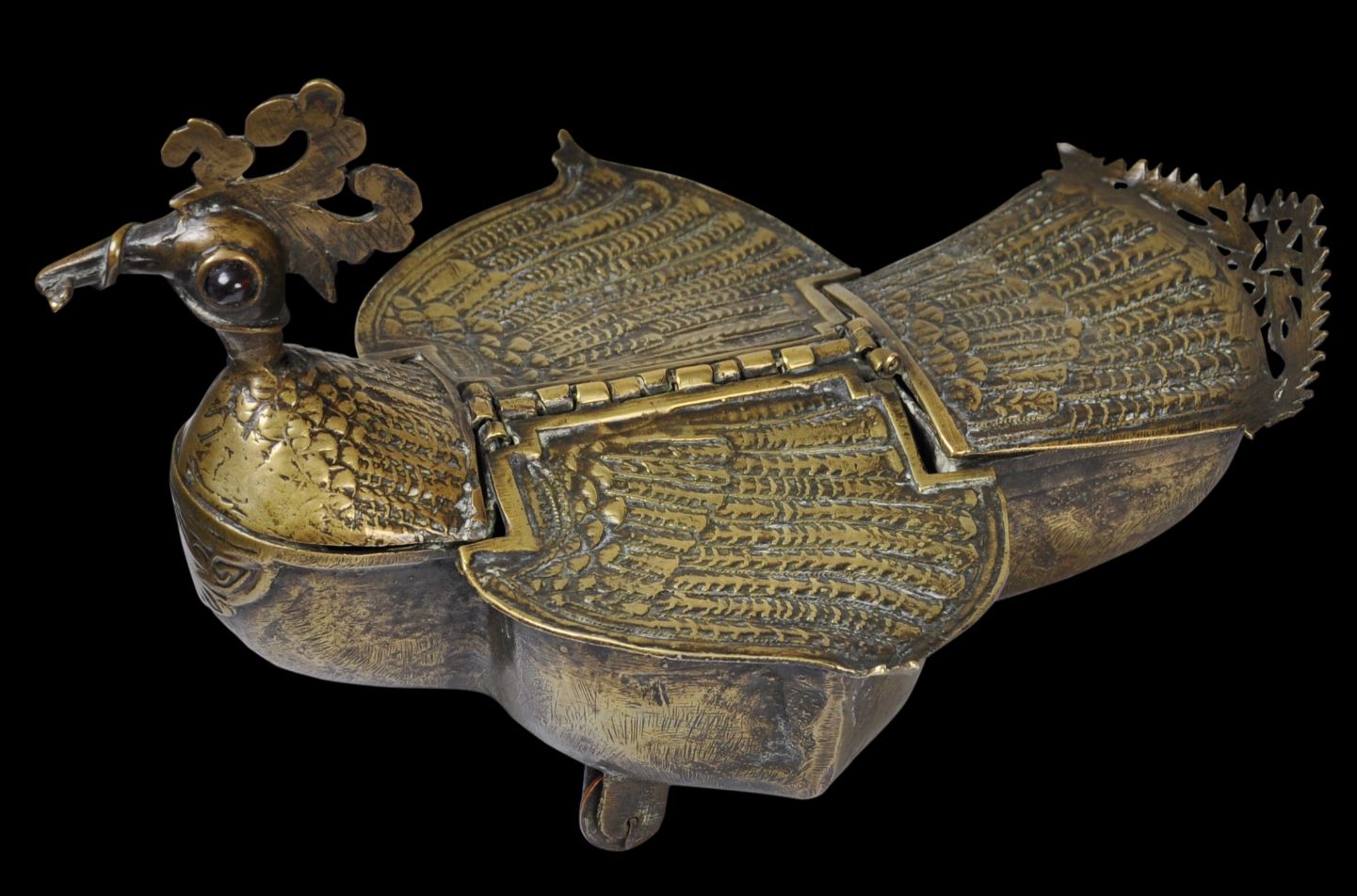 Old Brass Betelnut Box From Dhokra Tribal Region - 19thC