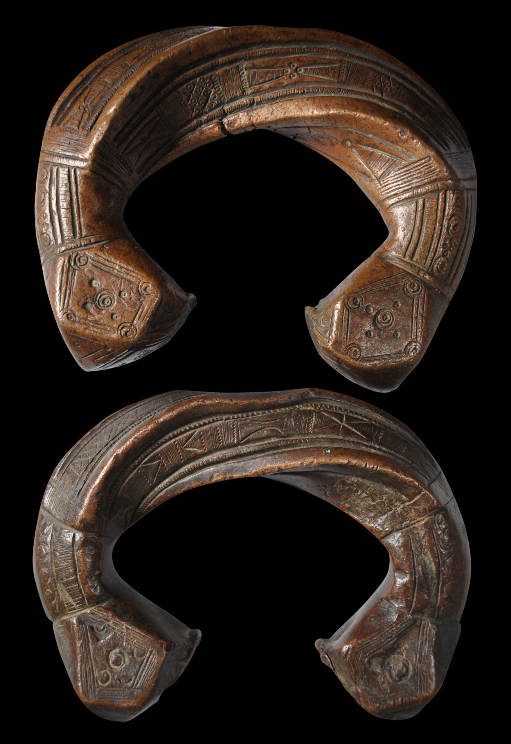 Antique Tuareg Manilla Currency/Slave Bracelet, North & West Africa  (3152XKM) $285 – Vanishing Arts Gallery