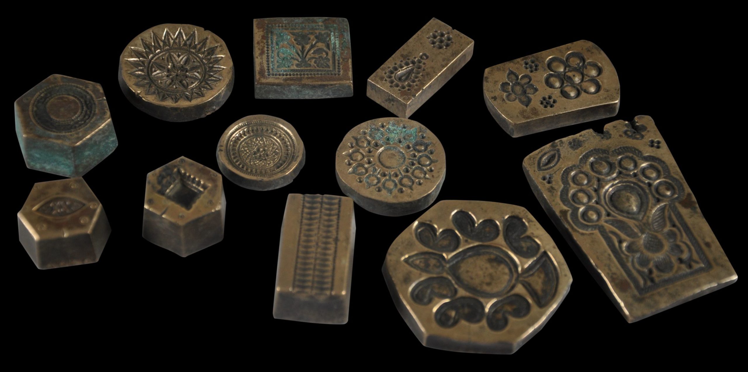 Thirteen Indian Brass Jewellery Moulds - Michael Backman Ltd