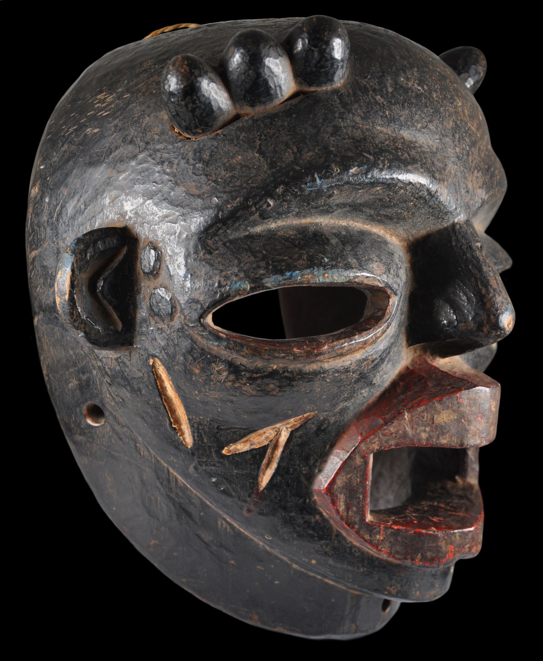 Nigerian Ibibio Carved Wooden Mask - Michael Backman Ltd