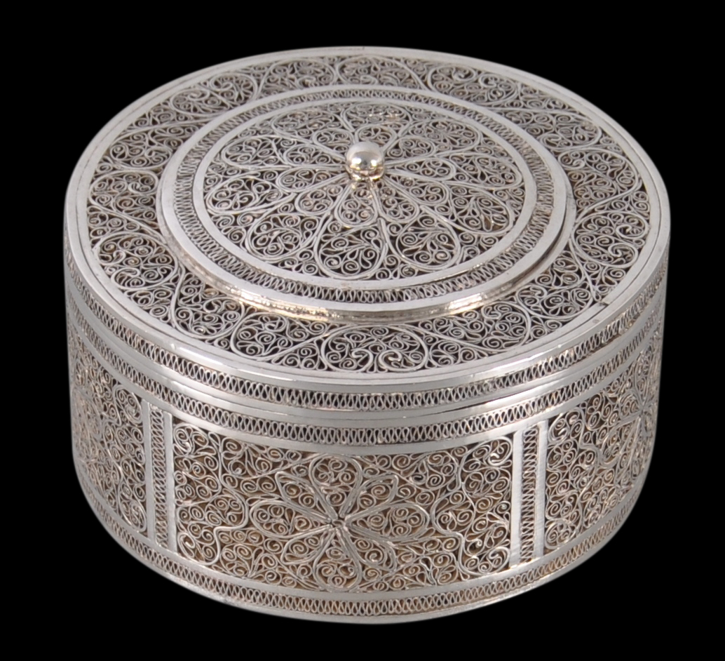 Fine Dutch Colonial Batavian Silver Filigree Box & Cover - Michael ...