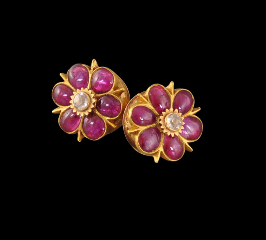 Buy South Indian Wedding Jewellery Impon Big Size Stone Earrings