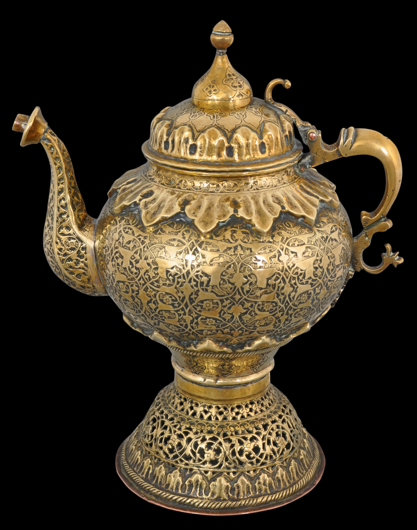 Early Indian Persian-style Brass Samovar - Michael Backman Ltd