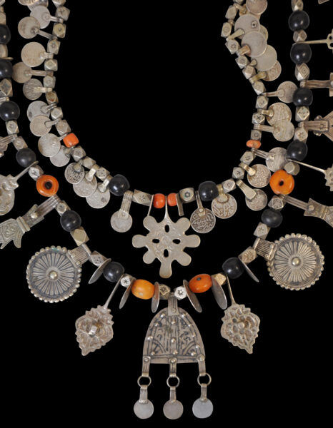 Elaborate Moroccan Silver & Amber 'Treasure' Necklace - Michael Backman Ltd
