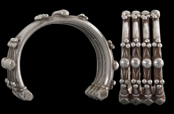 Rare Pair of Nubian Silver Bracelets - Michael Backman Ltd