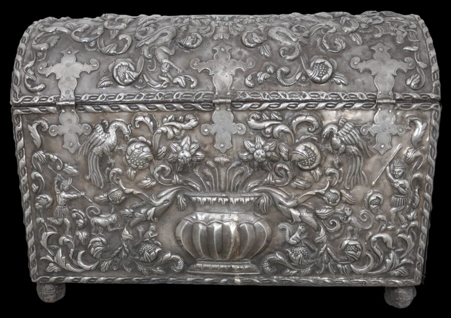 Massive, Spanish Colonial Silver-Clad Chest from the Viceroyalty of ...