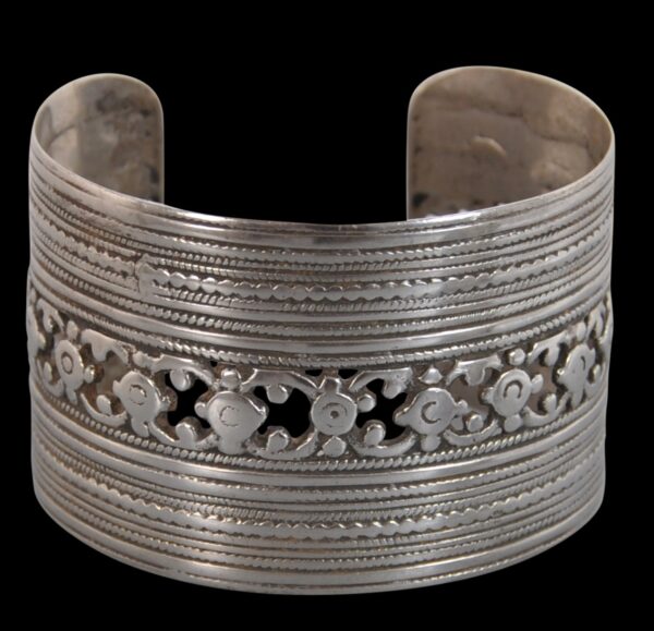 Pair of Pashtun, Pierced Silver Bracelets - Michael Backman Ltd