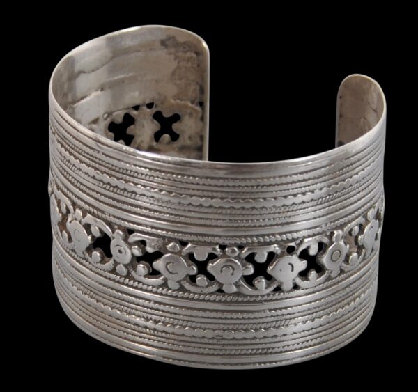 Pair of Pashtun, Pierced Silver Bracelets - Michael Backman Ltd