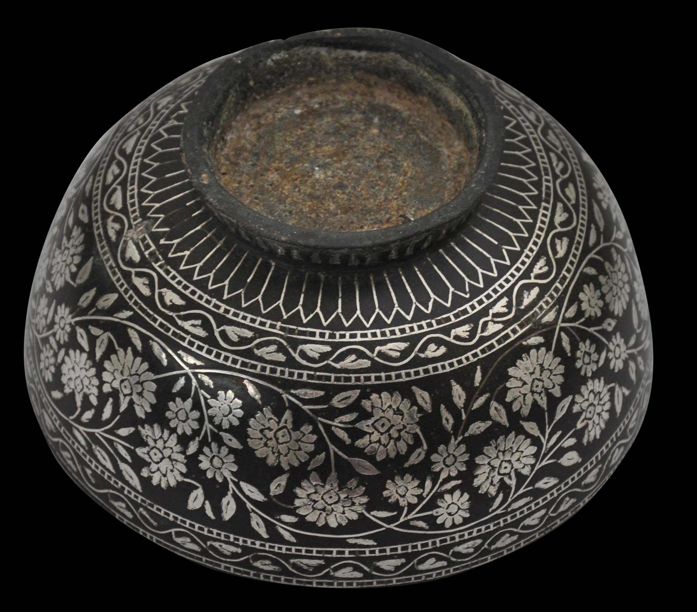 Silver-inlaid Bidri Bowl - Michael Backman Ltd