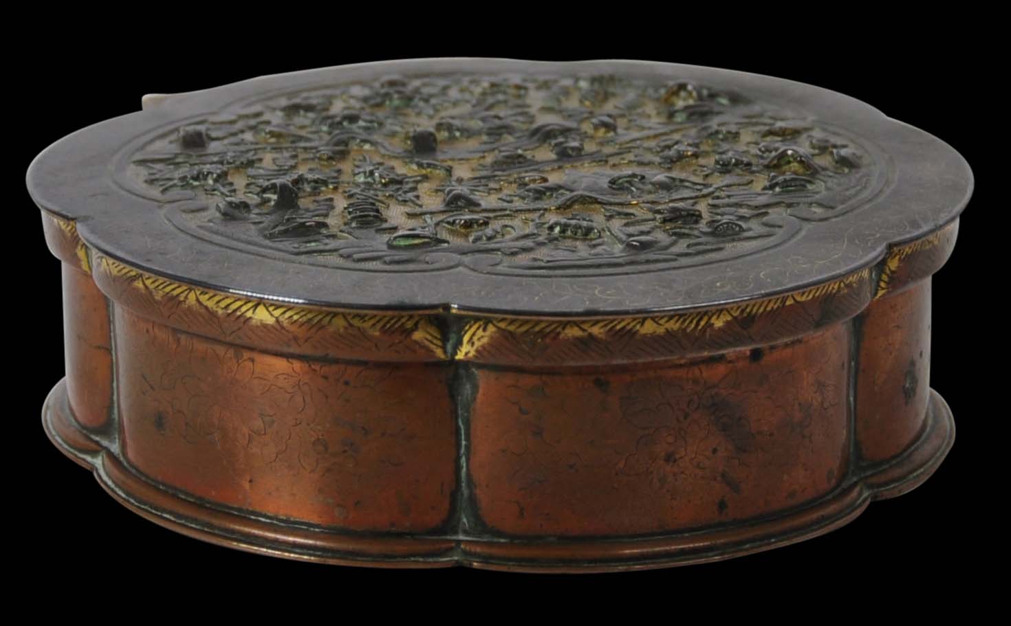 Rare & Large Dutch Colonial Sawasa Gold Alloy Lidded Box - Michael ...