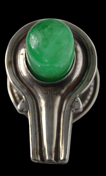 Silver Shivalingam set with a Single, Massive 189-carat Emerald Lingam