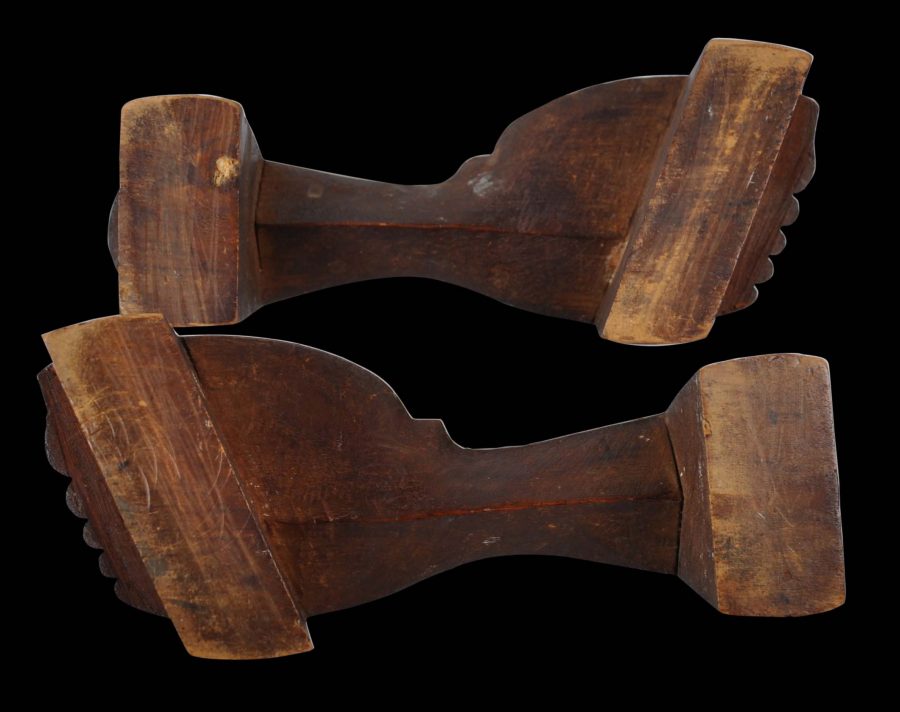 Pair of Malay Carved Wooden Clogs