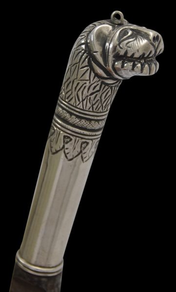 Mughal Chased, Silver Mounted Dagger (Khanjar) - Michael Backman Ltd