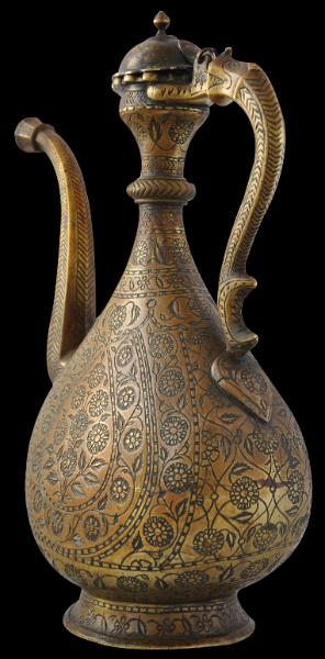 Antique Mughal Indian Islamic Brass Aftaba Ewer (Water Vessel) Chased -  Ruby Lane