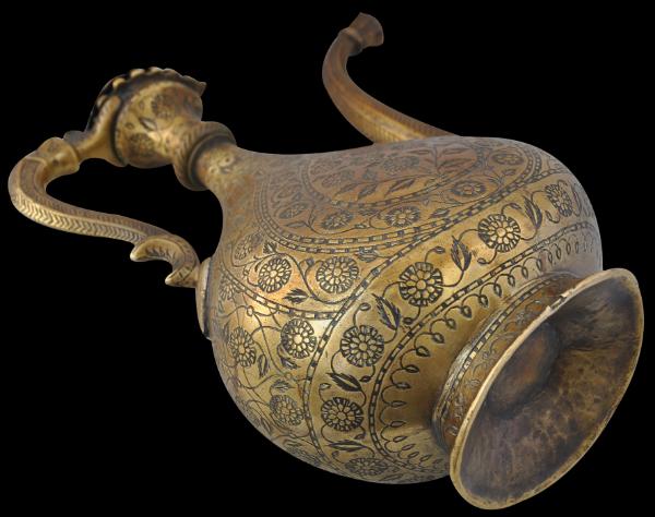 Antique Mughal Indian Islamic Brass Aftaba Ewer (Water Vessel) Chased -  Ruby Lane