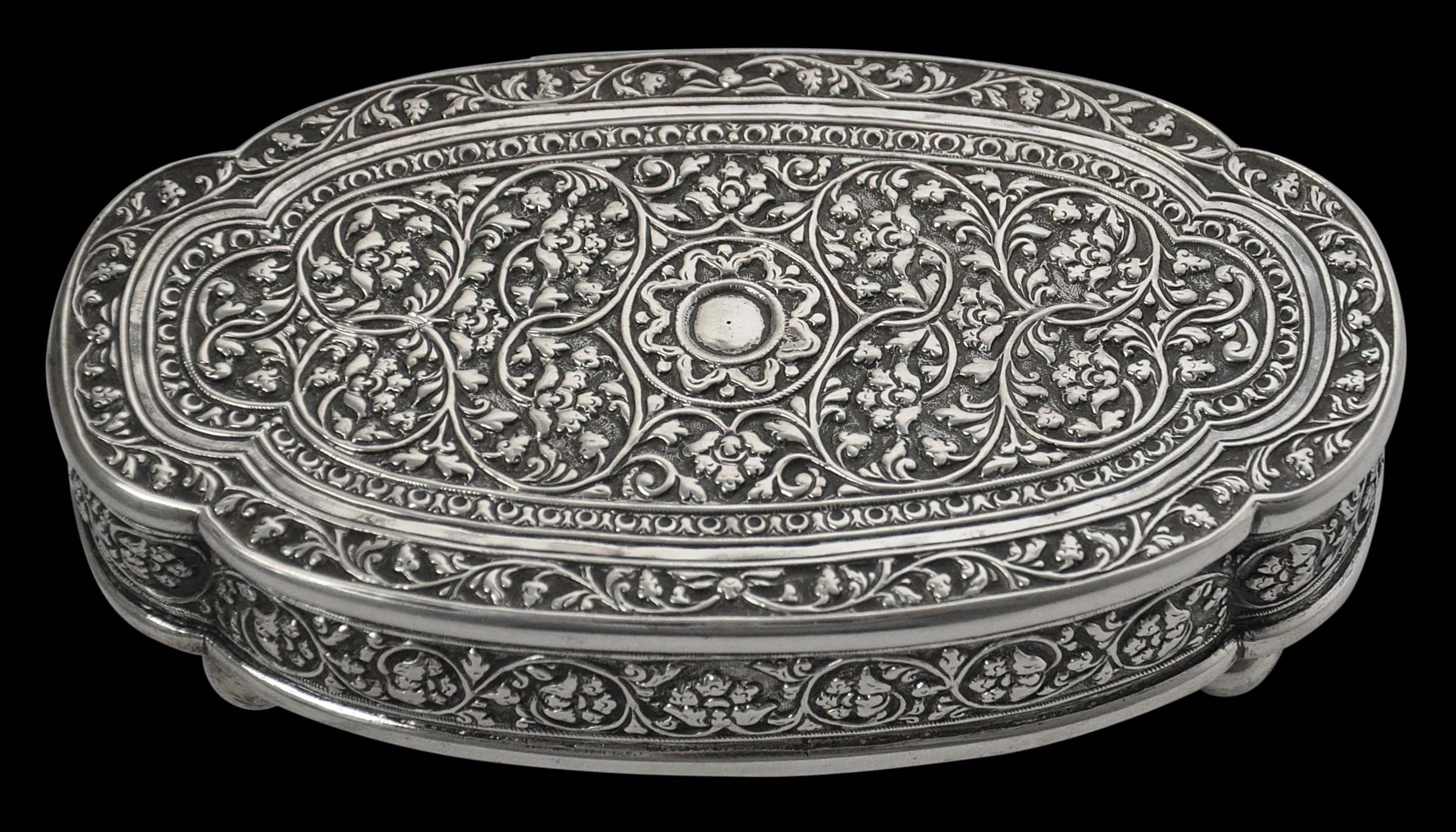 Dutch Colonial Chased, Oblong Silver Box - Michael Backman Ltd